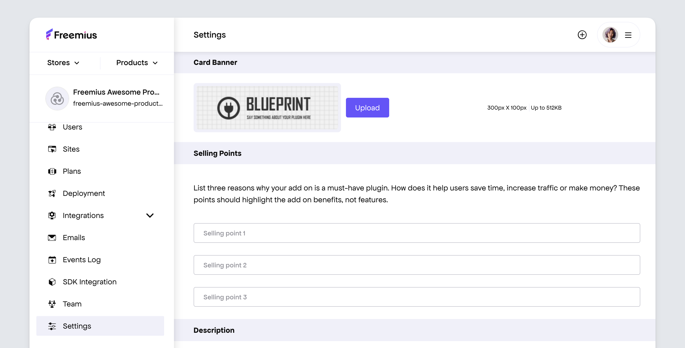Freemius developer-dashboard - add-on-product assets settings