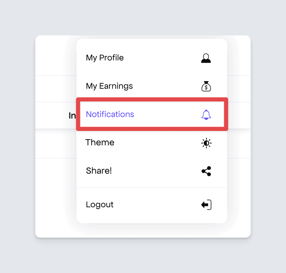 Freemius Developer Dashboard - profile menu popup