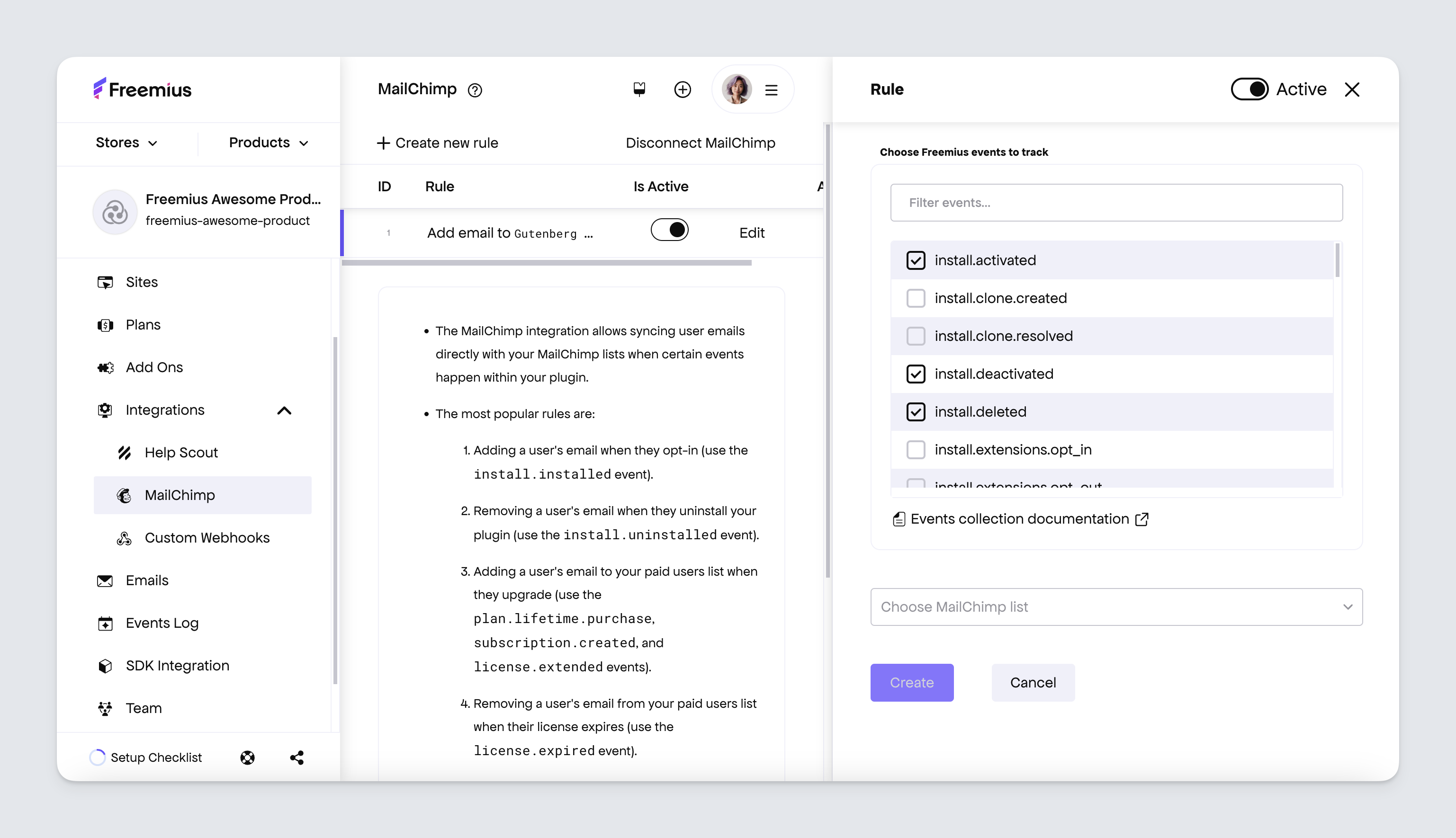 Freemius User Events