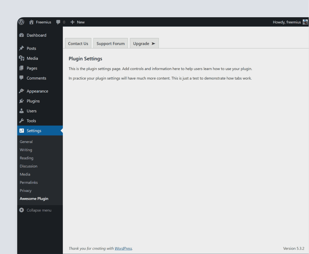 Freemius SDK - Enabled Tabs navigation displaying Freemius pages as tabs instead of menu items