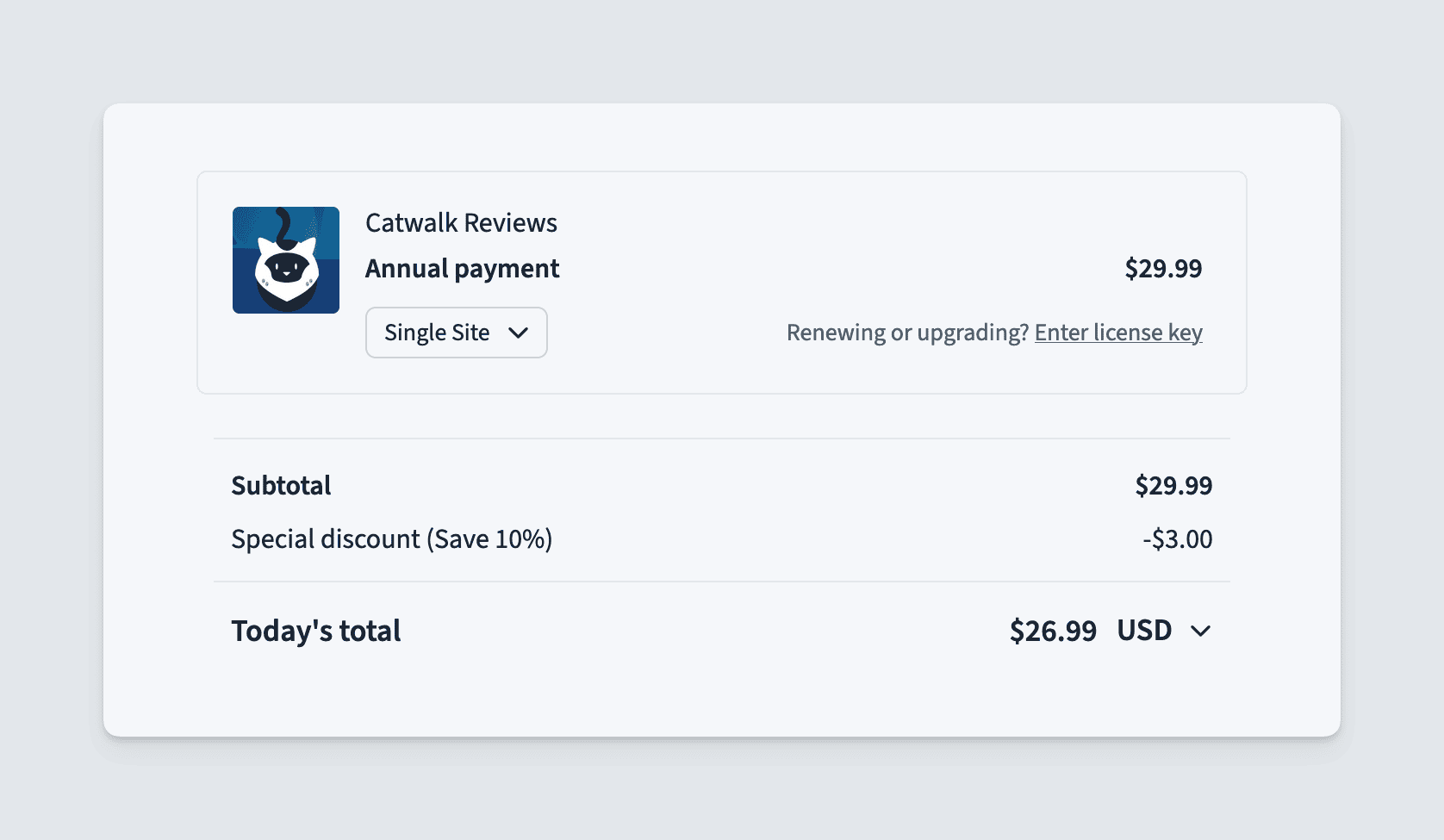 Freemius cart abandonment recovery mechanism click to complete checkout with coupon