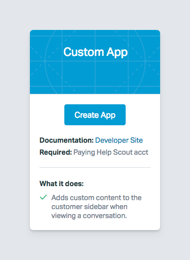 Help scout create custom app dialog box